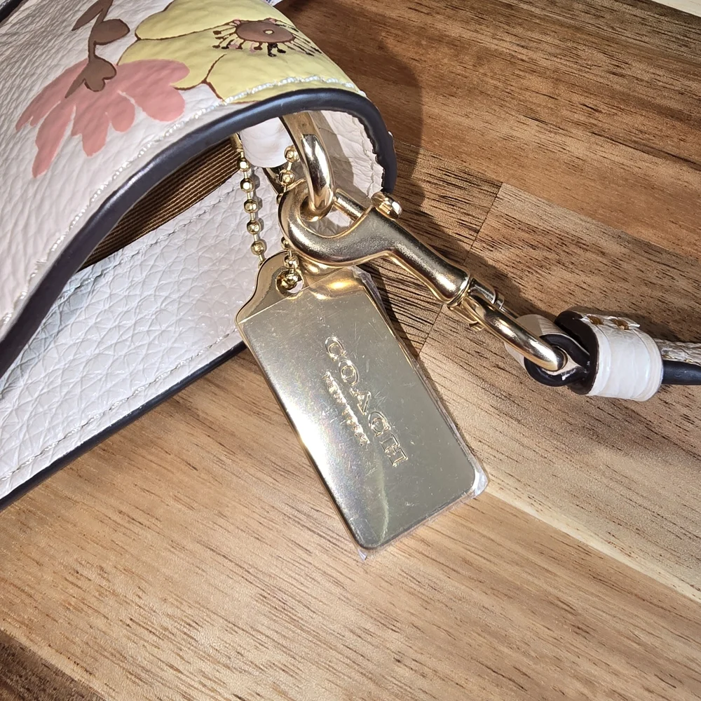 Coach Cream Crossbody Bag with Pink and Yellow Floral Pattern - Picture 8 of 11